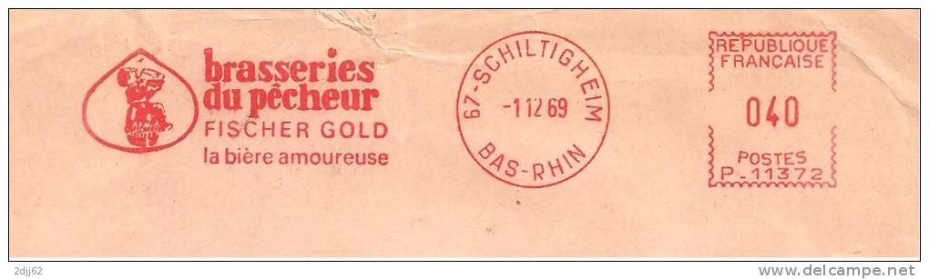 Brasserie, Pêcheur, "Fisher Gold", Amour - EMA Havas, Léger Défaut - Enveloppe  Entière  (J027) - Biere
