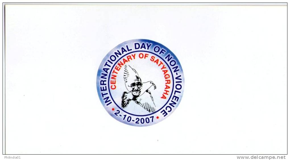 India 2007 Mahatma Gandhi International Non-Violence Day Max Card Inde Indien # 16149 - Mahatma Gandhi