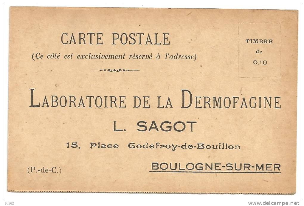 Médicament, Laboratoire, Peau, Dermatose,  "Dermofagine", Boulogne, 1914 - Carte Entière  (J051) - Pharmacy