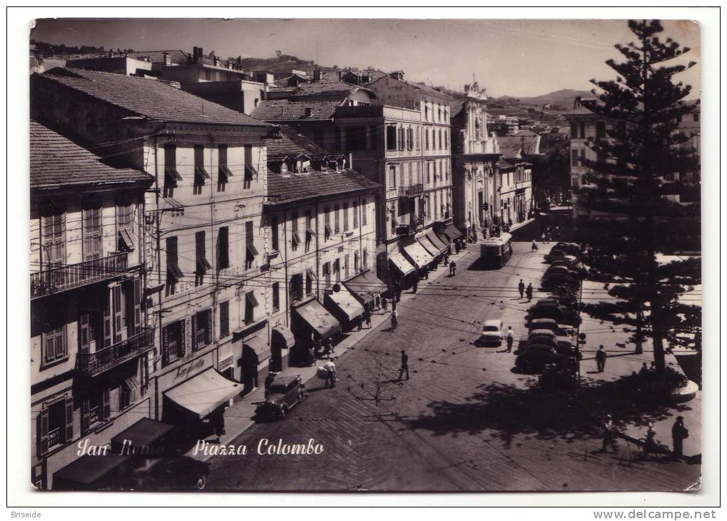 SAN REMO IMPERIA PIAZZA COLOMBO F/G LUCIDO VIAGGIATA 1956 - San Remo