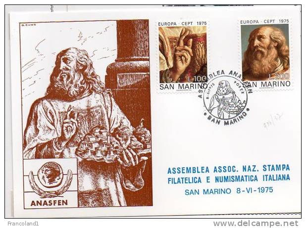 1975 San Marino -  Europa N. 936-37 Cartolina Ufficiale - Lettres & Documents