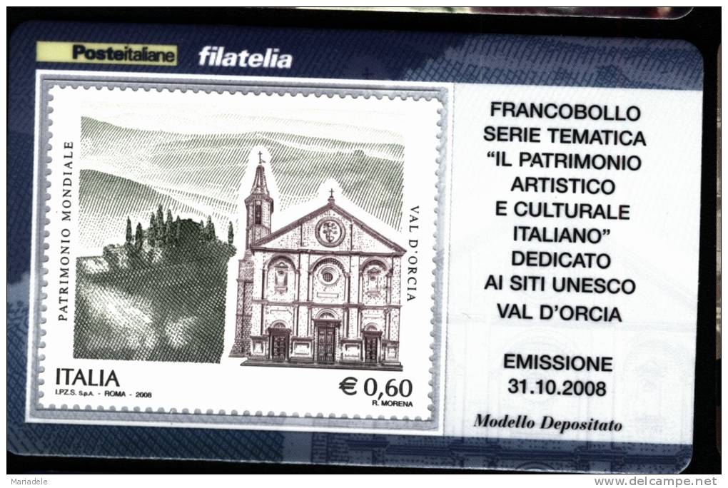 Italia 2008, Patrimonio Artistico: Duomo Di Pienza (**) - Cartes Philatéliques