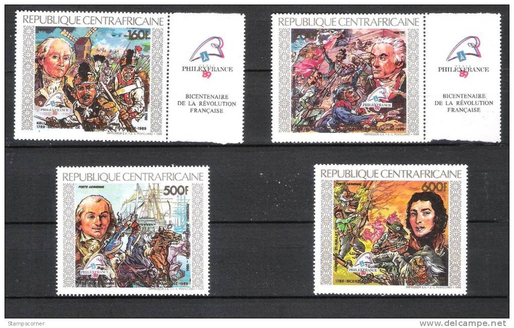 #PROMO# CENTRAFRICAINE  - Bicentenaire De La Révolution Française  - N° 821/22 & PA387/88** Neuf Sans Charnière - MNH - French Revolution