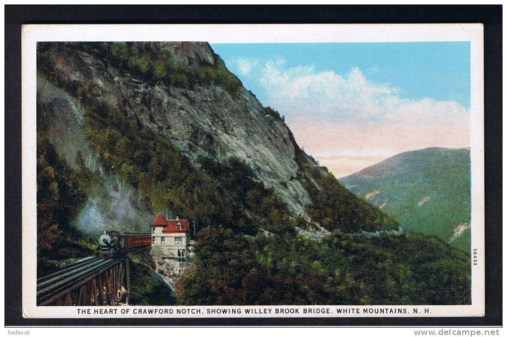RB 830 - Postcard The Heart Of Crawford Notch &amp; Willey Brook Railway Bridge White Mountains New Hampshire USA - White Mountains