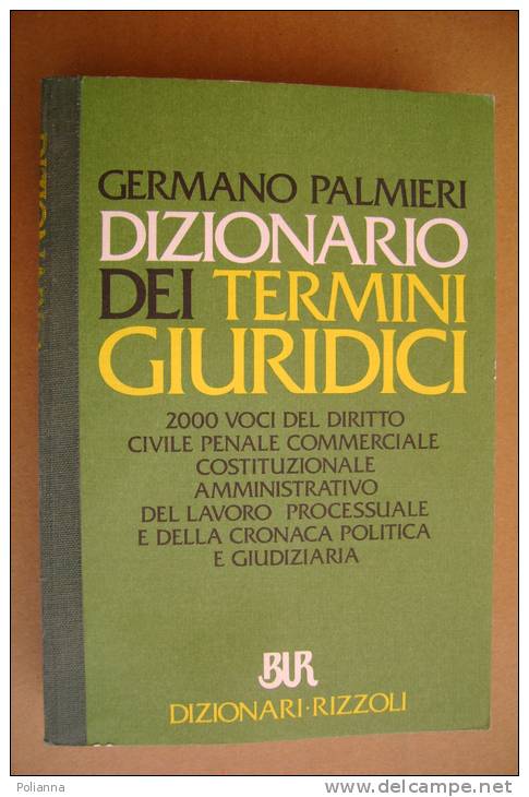 PBA/20 Palmieri DIZIONARIO DEI TERMINI GIURIDICI Bur I Ed.1993 - Derecho Y Economía