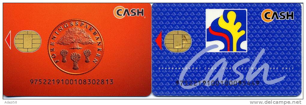 C.1995 SWEDEN  2 CASH Bankcards Sparbanken +ForeningsSparbanken - Cartes De Crédit (expiration Min. 10 Ans)