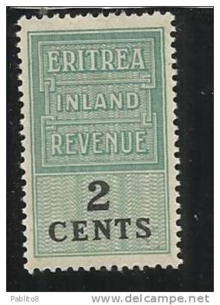 ERITREA  REVENUE MARCA DA BOLLO 2 C MNH - Eritrea