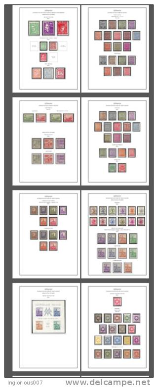 OCCUPIED GERMANY STAMP ALBUM PAGES 1945-1949 (50 color illustrated pages)