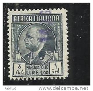 AFRICA ORIENTALE MARCA DA BOLLO LIRE 1 TIMBRATO - Afrique Orientale