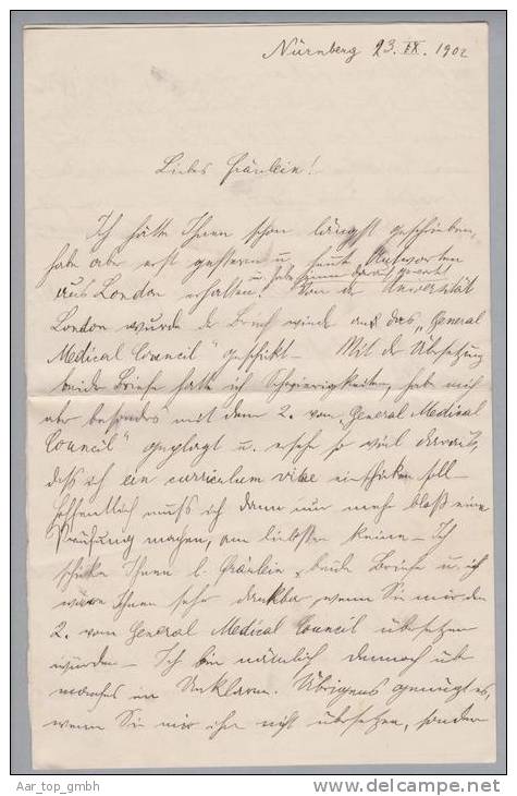 Bayern 1902-10-25 Nürnberg-Stockpol (UK) 30Pf.+12,5Cs Taxiert Inhalt - Lettres & Documents