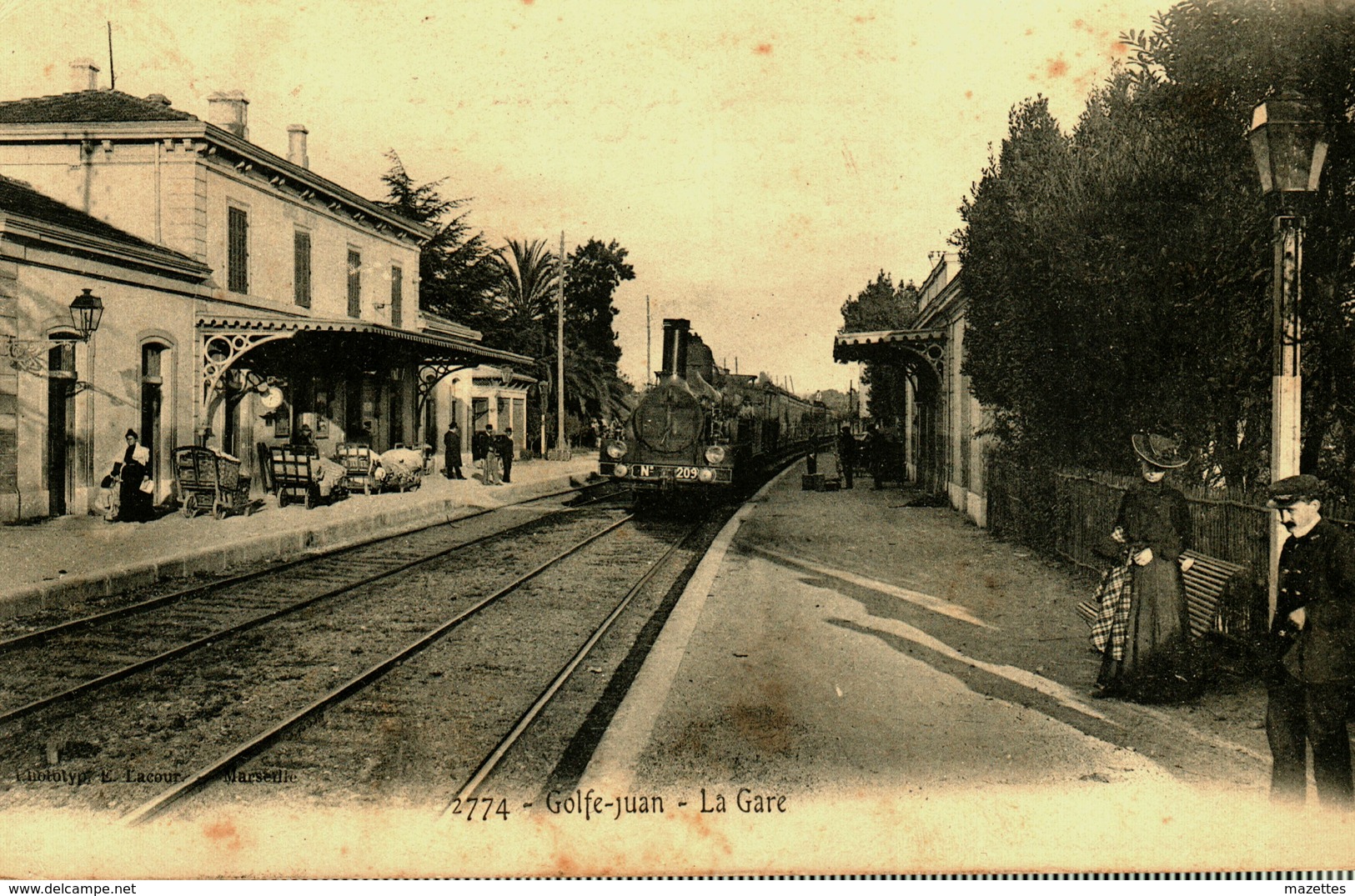 06 ALPES MARITIMES RARE GOLFE JUAN  LA GARE TBE - Autres & Non Classés