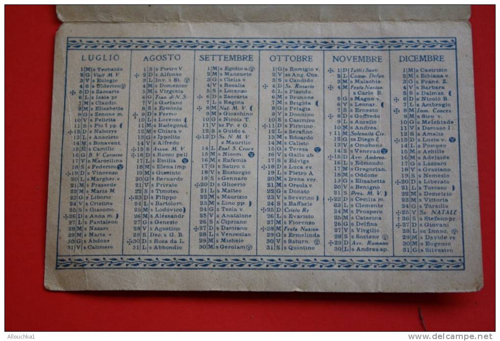 1936 Calendrier De Petit Format De 1936 Pays Italie Italia Chromos Image Pieuse Religion Catholique Chrétienne - Kleinformat : 1921-40