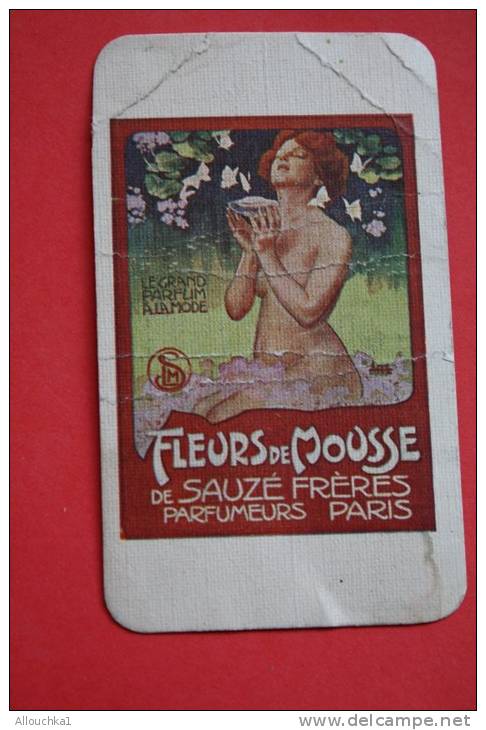 Carte Parfumée Grand Parfum La Mode:fleurs De Mousse Sauzé Frères Parfumeur à Paris Verso Nouvelles Galeries Marseille - Anciennes (jusque 1960)