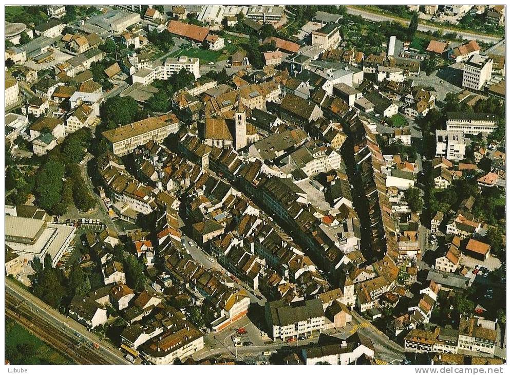 Liestal - Flugaufnahme Historischer Stadtkern         1983 - Liestal