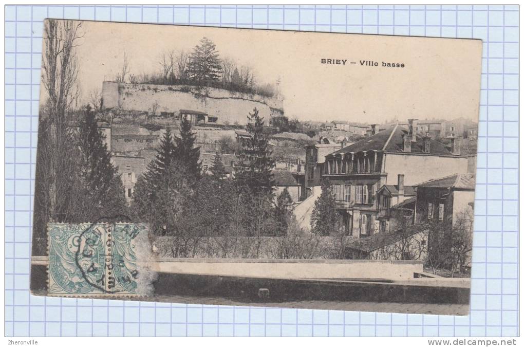 CPA - BRIEY - Ville Basse - 1906 - Cachet De Train " Briey à Conflans " - Briey