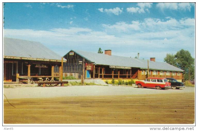 McCall ID Idaho, The Village Store &amp; Motel, Lodging, Auto, C1950s Vintage Postcard - Altri & Non Classificati