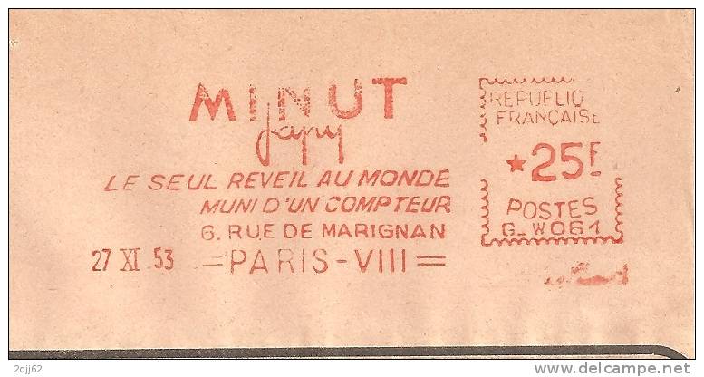 Réveil, "Minuit Japy" - EMA Havas "W" De Remplacement (rare) -  Devant D'enveloppe (J097) - Horlogerie