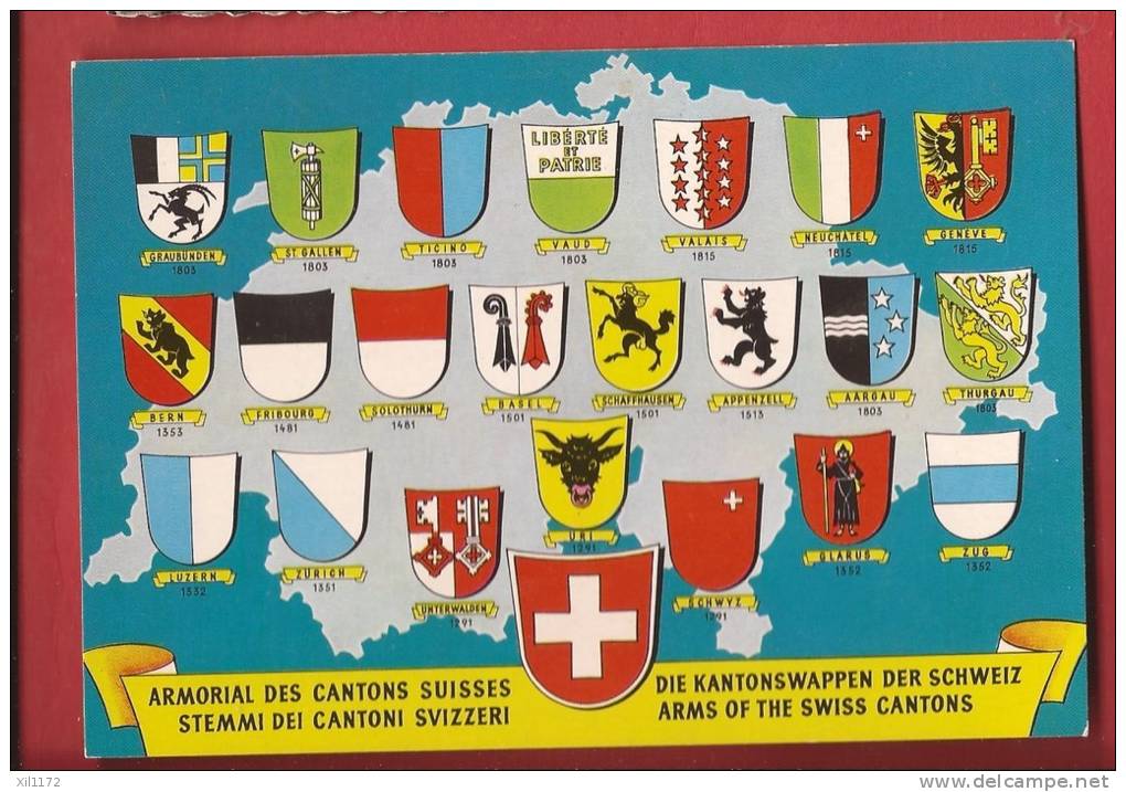 P0291 Armorial Cantons Suisses,Kantonswappen,Stemmi Dei Cantoni.Non Circulé.Rowesa - St. Anton