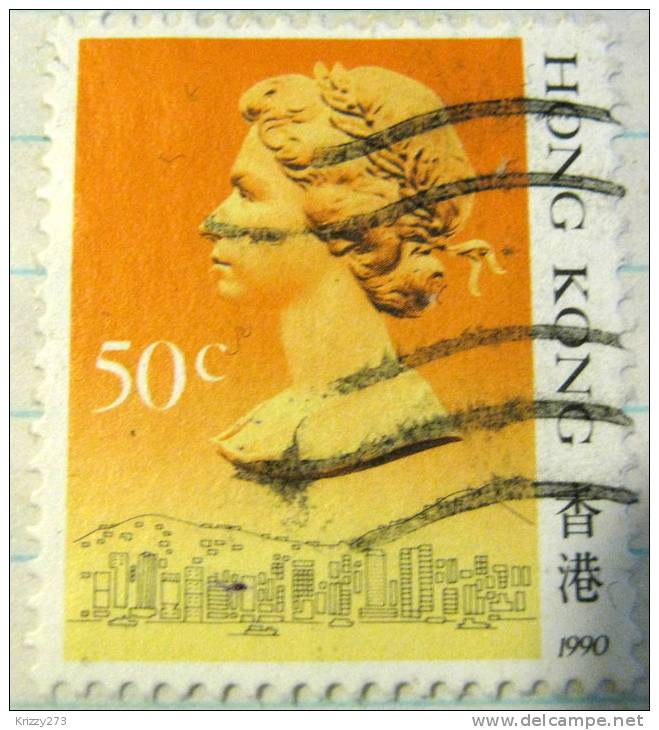 Hong Kong 1990 Queen Elizabeth II 50c - Used - Unused Stamps