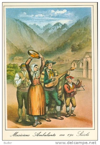 FRANCE : Les Pyrénées : ## Musiciens Ambulants ## Litho Du XIXe S. : MUSIC. - REPRO - Nieuwe Postkaart/Carte Postale Neu - Musique