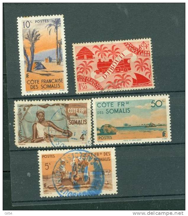 Lot  5   Timbres  Oblitérés  Cote Française Des Somalis - Ah4806 - Autres & Non Classés