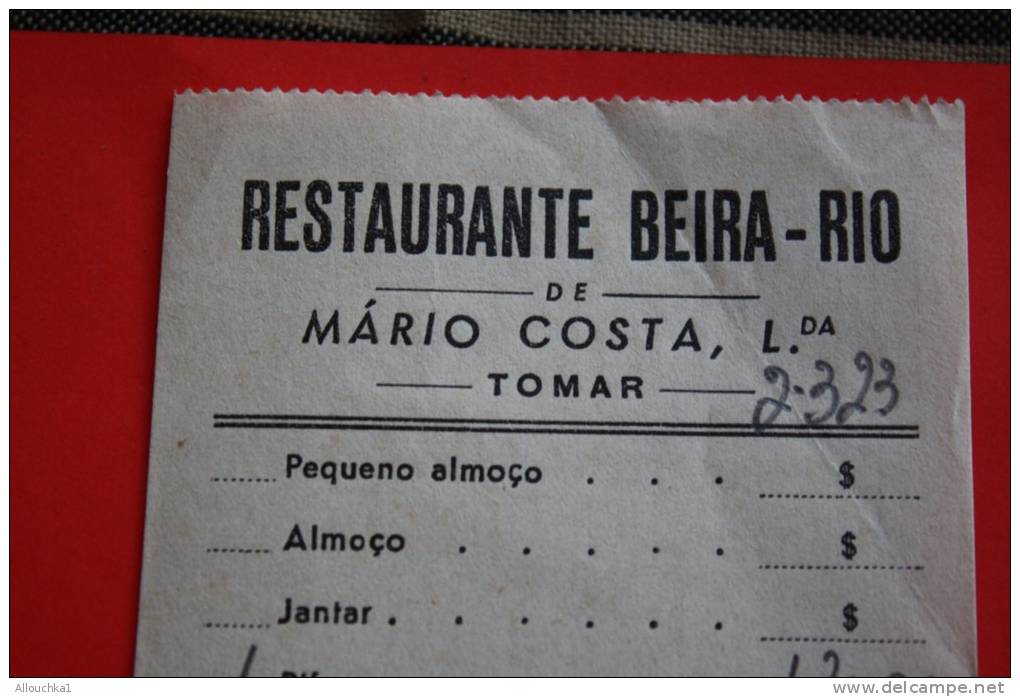 Espagne Note Du Restaurante Beira - Rio: De Mario Costa Thomar:+ Taxe Pour Touristes De 3 % En + Du Service 10 % - Espagne