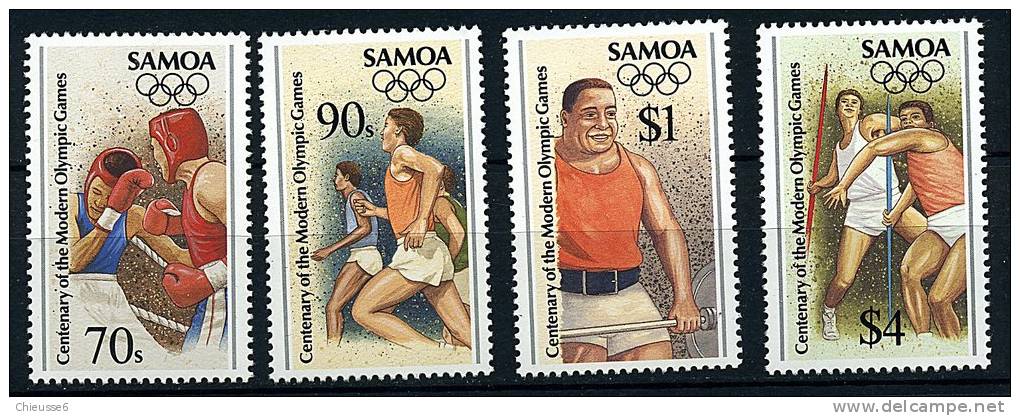 Iles Samoa ** N° 838 à 841 - Cent. Des J.O (boxe, Course, Haltérophilie, Javelot) - Samoa (Staat)