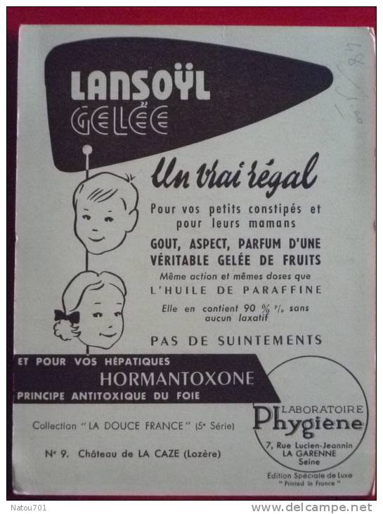 V7-48-lozere-chateau De La Caze--pub Au Dos Lansoÿl--gele - Publicités