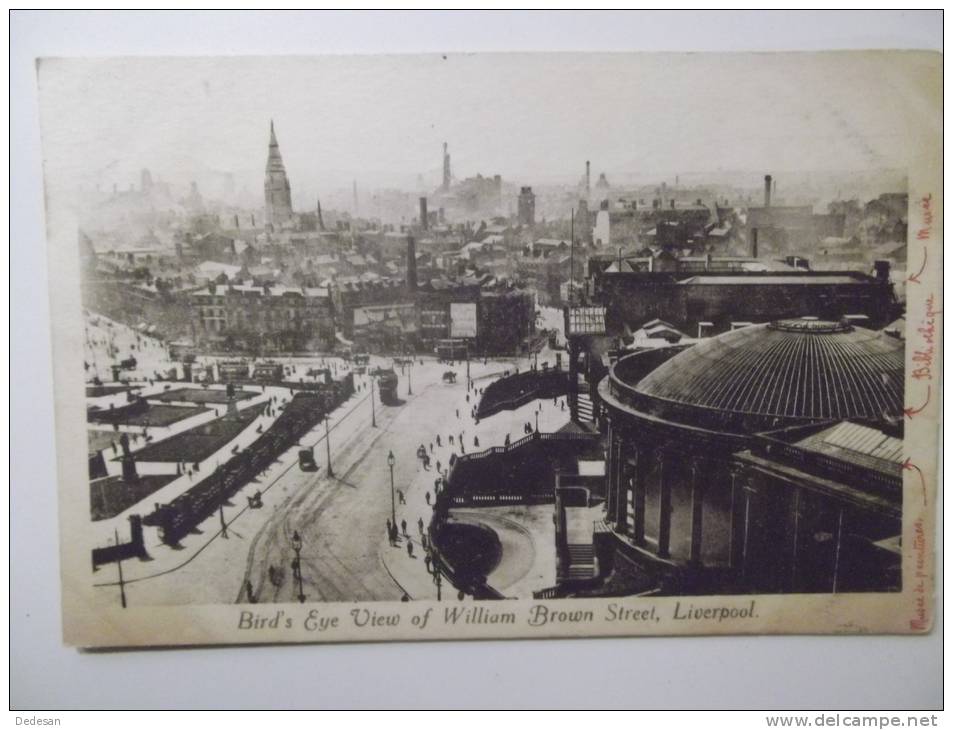 CPA Bird's Eye View Of William Brown Street Liverpool  - 1919 - Liverpool