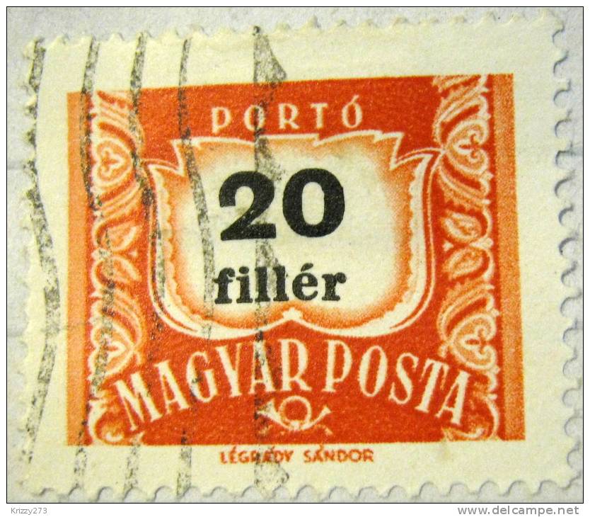 Hungary 1958 Postage Due 20f - Used - Port Dû (Taxe)
