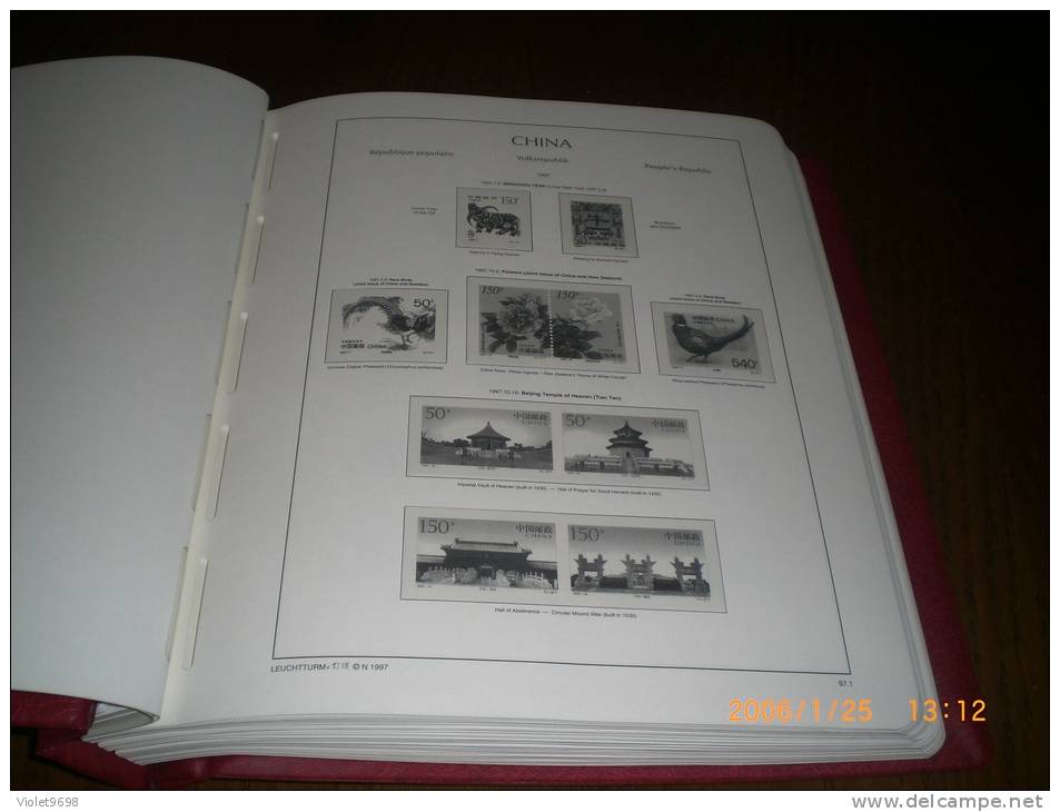 Matériel LEUCHTTURM : Reliure + Feuilles CHINE 1985/2003 - Binders With Pages