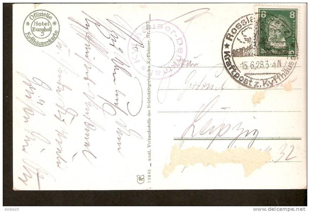 440. Germany, Kaiser Wilhelm Denkmal A.d. Kyffhauser - Passed Post In 1928 - Kyffhaeuser