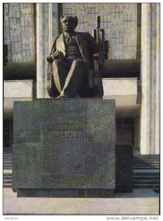 Kazakhstan-Postcard 1983-Alma-Ata-Monument Muhtar Auezov - Kazachstan