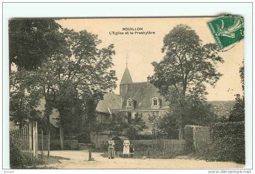 Br - 72 - ROUILLON - Le Presbytère Et L'église - édit. Alinant - - Autres & Non Classés