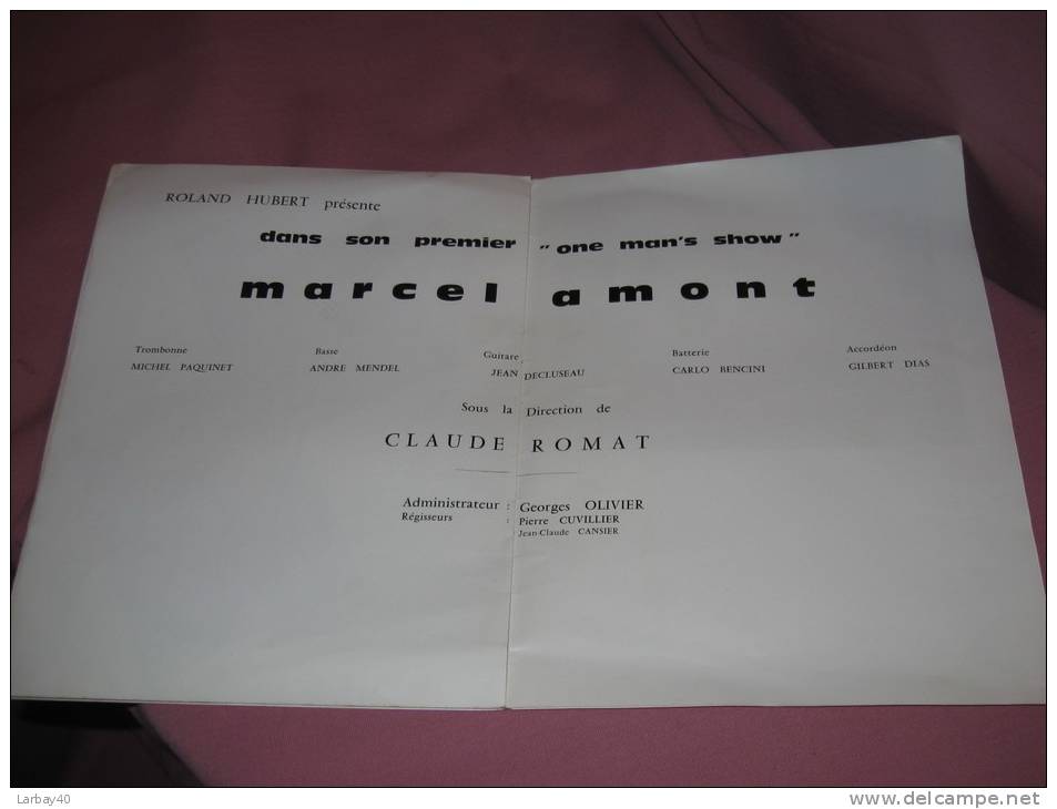 PROGRAMME THEATRE GALA DES ETOILES MARCEL AMONT ONE MAN SHOW - Programmes