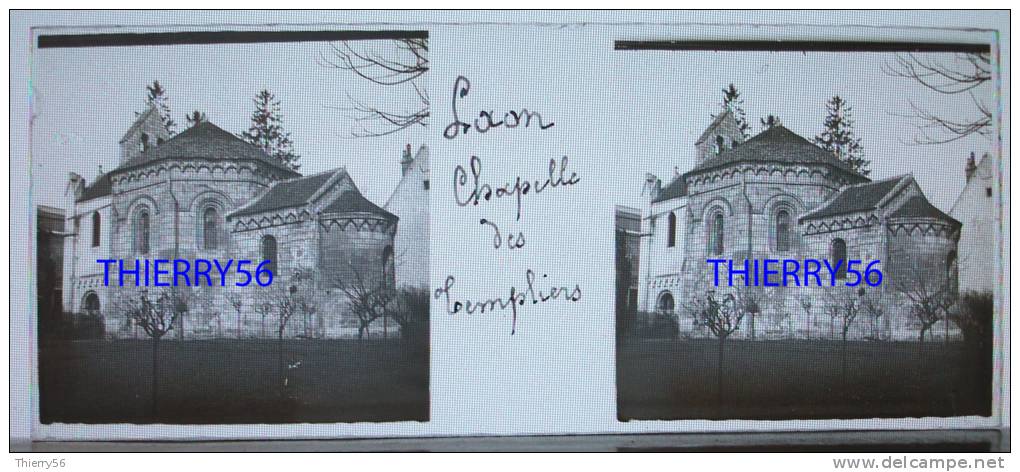 LAON Début 20e 4 Photos- Chapelle Des Templiers - Hôtel Dieu - Hôtel De Ville Et Théâtre (wagon Tramway) - Porte D´Ardon - Glass Slides