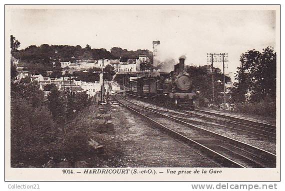 HARDRICOURT   .... LA GARE ... TRAIN ... CHEMIN DE FER ... FERROVIAIRE ... - Hardricourt