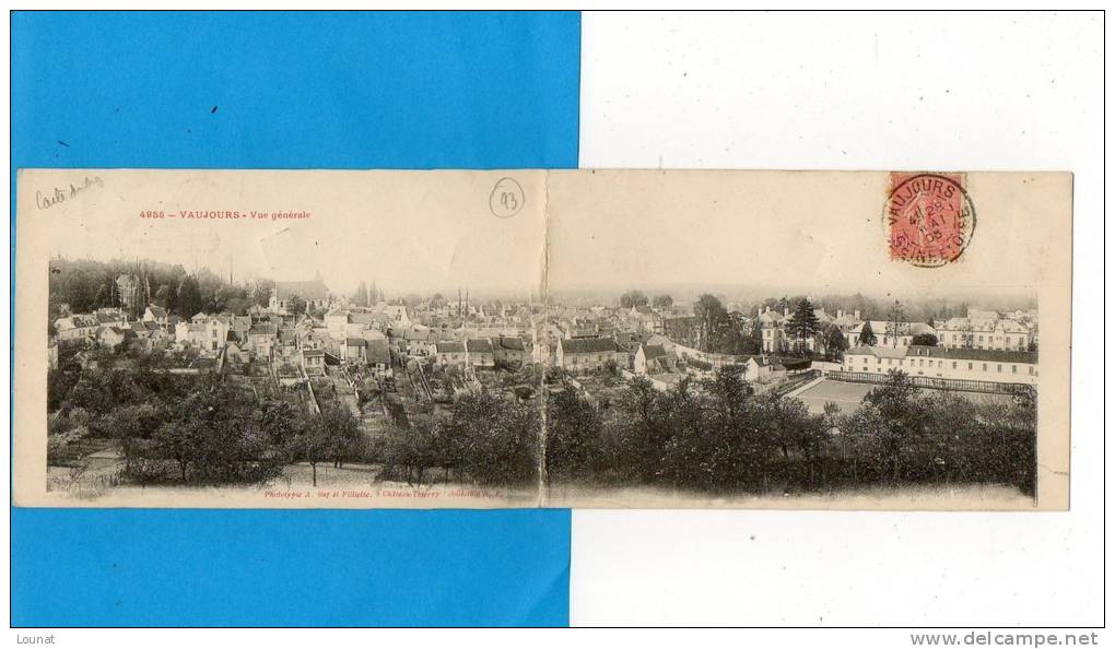 93 VAUJOURS - Vue Générale (carte Double) - Villetaneuse