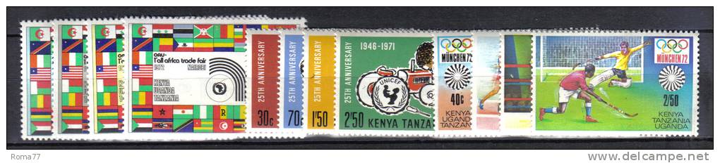 CI778 - KENYA UGANDA TANZANIA  , 3 Serie Complete  ***  MNH - Kenya, Uganda & Tanzania
