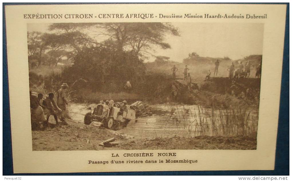 EXPEDITION CITROEN-CENTE AFRIQUE.Croisiere Noire.Passage D´une Riviere Dans Le Mozambique.Cpa,neuve,be - Transporter & LKW