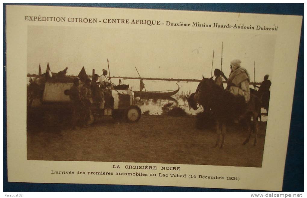 EXPEDITION CITROEN-CENTE AFRIQUE.Croisiere Noire.Arrivée Des Premieres Automobile Au Lac Tchad,14 /12/1924 .Cpa,neuve,be - Transporter & LKW