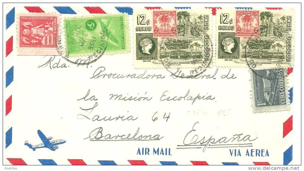 SOBRE DIRIGIDO A  ESPAÑA - Storia Postale