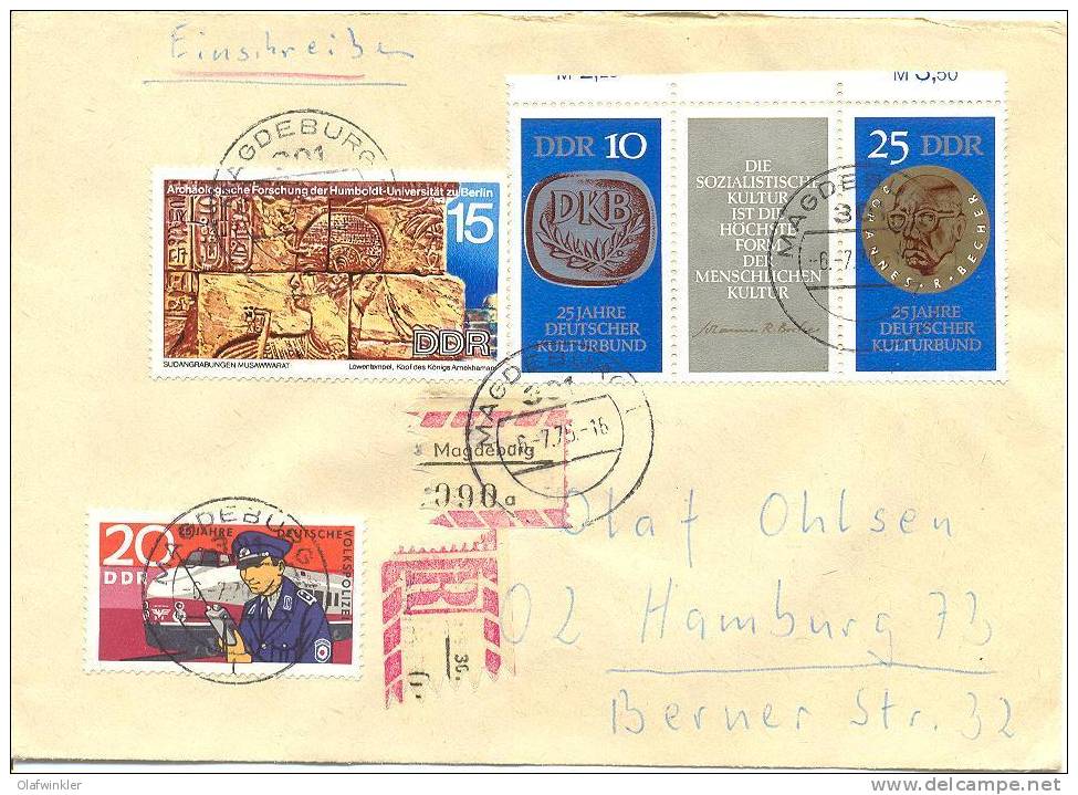 1970 Kulturbund  Mi 1592-3+1585+1582 / Sc 1224a+1216+1213 / YT 1271A+1298+1295 Brief/lettre/on Letter [sim] - Covers & Documents