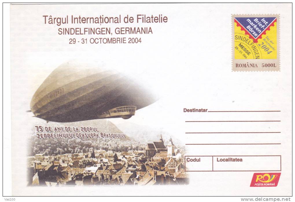 ROMANIA Stationery Cover,entier Postal 2004 ZEPPELINS LZ-127,unused. - Zeppelins