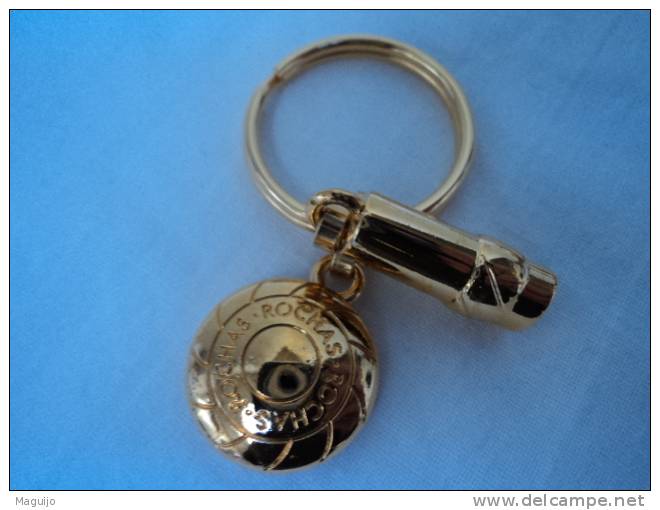 ROCHAS PORTE CLEF SUPERBE DORURE MINI RAL& LOGO !!LIRE !! - Miniatures Femmes (sans Boite)