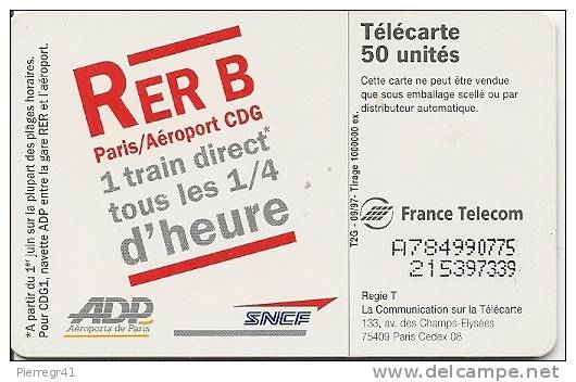 CARTE-PUBLIC-50U-09/97-F7 86 B-SO7-SNCF RER B-A COLLE N°A784990775-JD-COTE 60€-UTILISE-TBE-LUXE - 1997