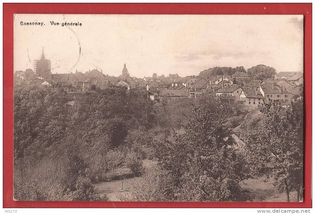 P0373 Cossonay Vue Générale,vergers.Cachet Militaire. Deriaz 2764 - Cossonay