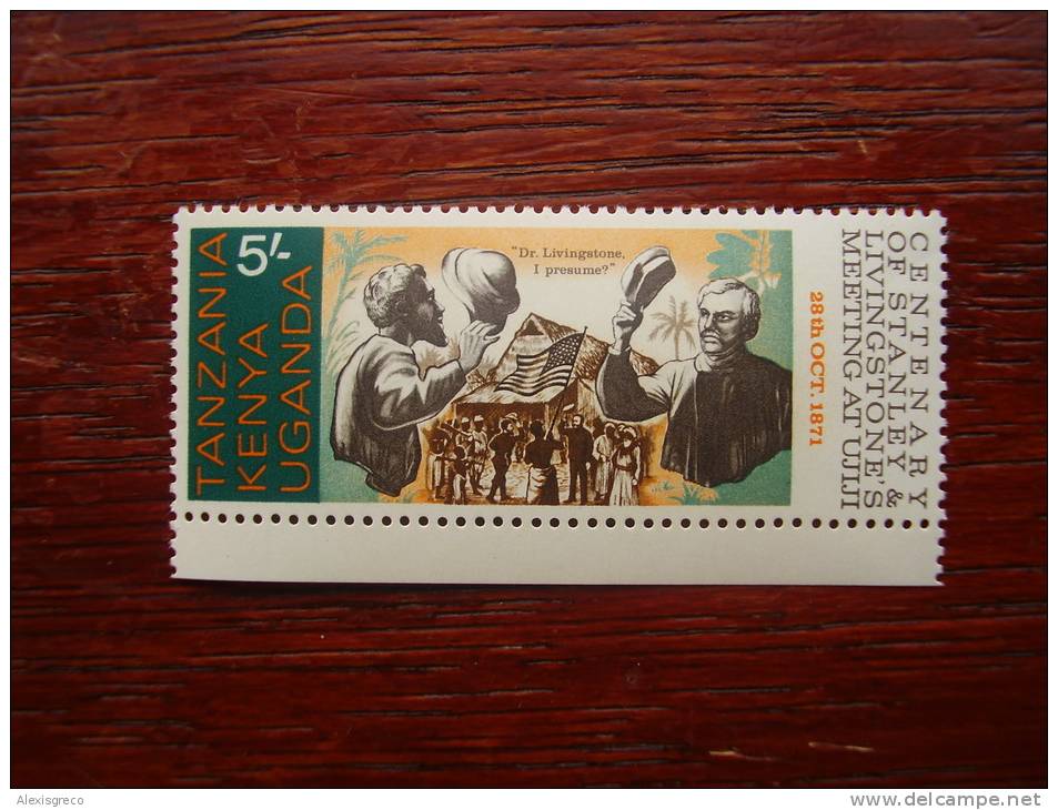 KUT 1971 STANLEY Meeting LIVINGSTONE Centenary  5/- STAMP MNH. - Kenya, Ouganda & Tanzanie