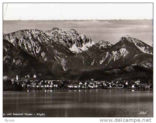 FUSSEN A Lech Mit Forggensee, Tampon De L'Hotel Sonne, Berg Und Seestadt Fussen I Allgau - Füssen