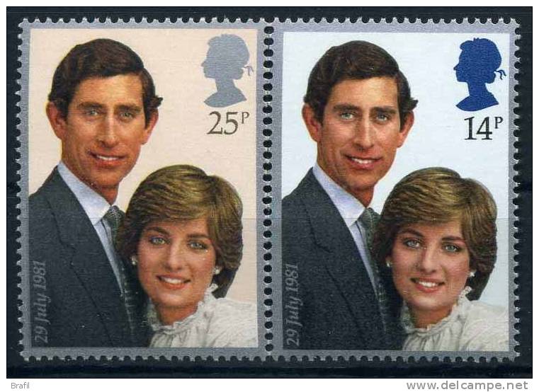 1981 Inghilterra, Nozze Carlo E Diana , Serie Completa Nuova (**) - Unused Stamps